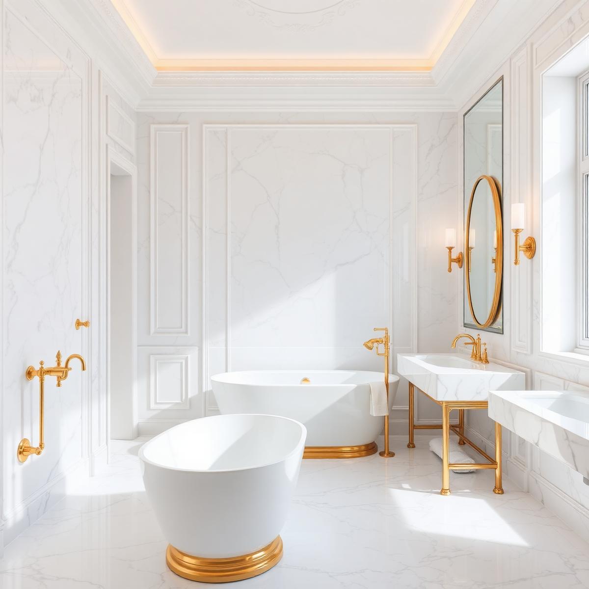 Pristine marble bathroom